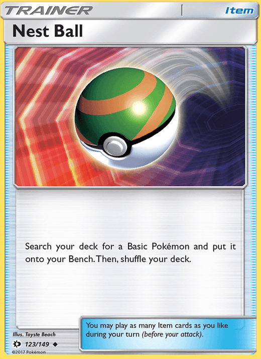 Nest Ball 123/149 Uncommon Sun & Moon Pokemon Near Mint
