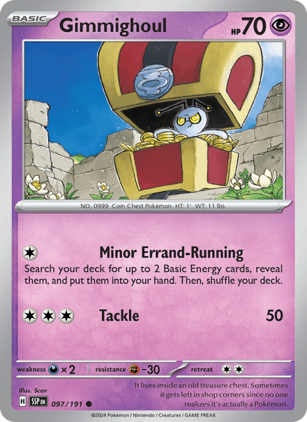 Gimmighoul 097/191 Common Surging Sparks Pokemon Reverse Holo Near Mint