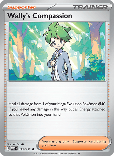 Wally's Compassion 132/132 Uncommon Mega Evolution Pokemon Near Mint
