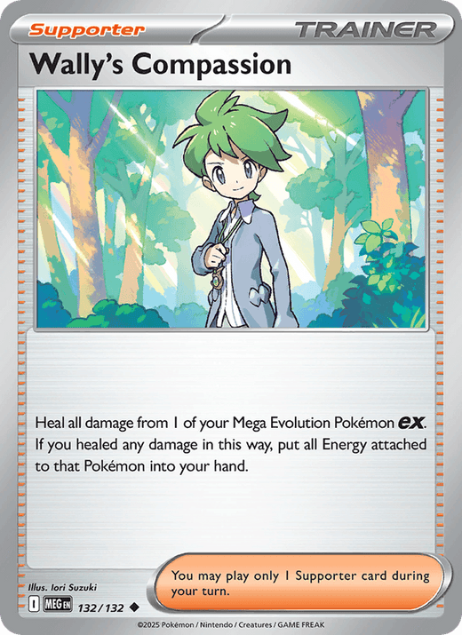 Wally's Compassion 132/132 Uncommon Mega Evolution Pokemon Near Mint
