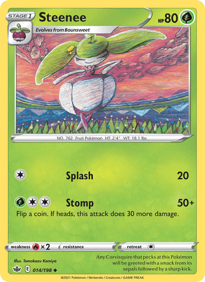 Steenee 014/198 Uncommon Chilling Reign Pokemon Near Mint