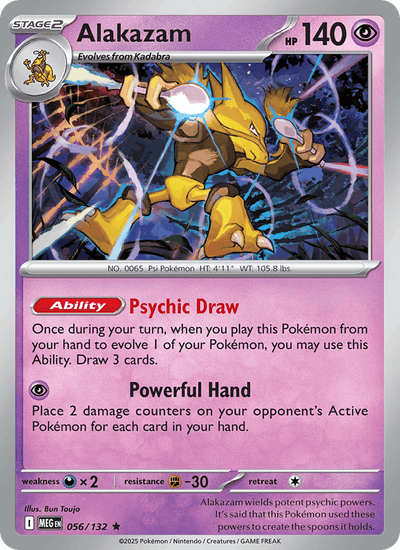 Alakazam 056/132 Rare Mega Evolution Pokemon Near Mint