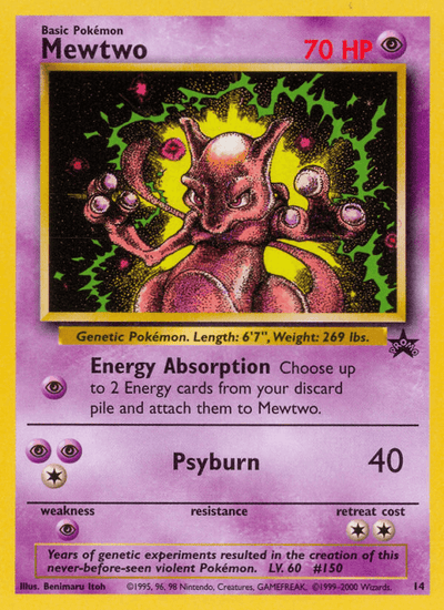 Mewtwo 14 Promo Wizards Black Star Promos Pokemon Moderately Played
