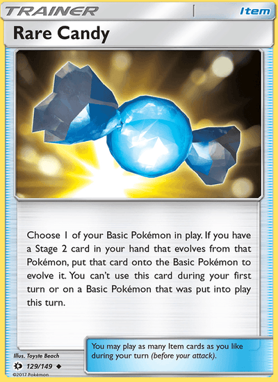 Rare Candy 129/149 Uncommon Sun & Moon Pokemon Near Mint