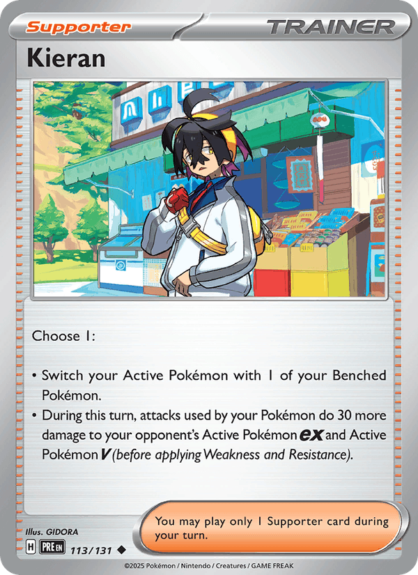 Kieran - 113/131 113/131 Uncommon SV: Prismatic Evolutions Pokemon Near Mint