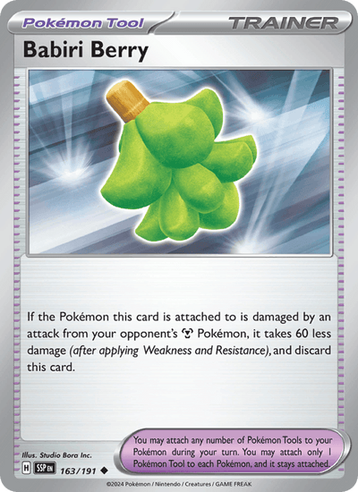 Babiri Berry 163/191 Uncommon Surging Sparks Pokemon Reverse Holo Near Mint
