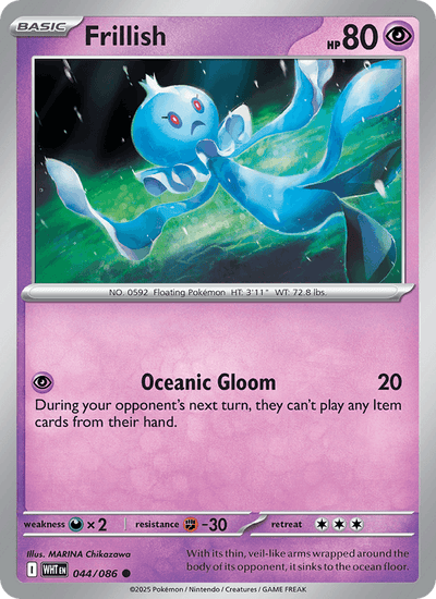 Frillish 044/086 Common White Flare Pokemon Near Mint