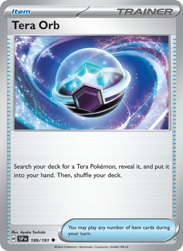 Tera Orb 189/191 Uncommon Surging Sparks Pokemon Reverse Holo Near Mint