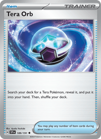Tera Orb 189/191 Uncommon Surging Sparks Pokemon Reverse Holo Near Mint