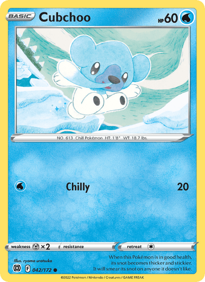 Cubchoo 042/172 Common Brilliant Stars Pokemon Near Mint
