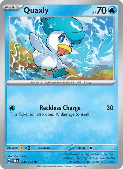 Quaxly 050/193 Common Paldea Evolved Pokemon Reverse Holo Near Mint