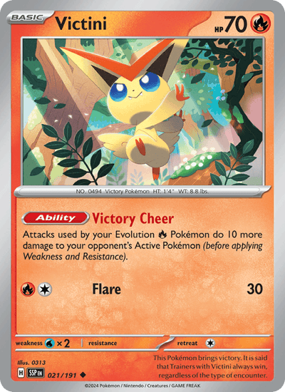 Victini 021/191 Uncommon Surging Sparks Pokemon Near Mint