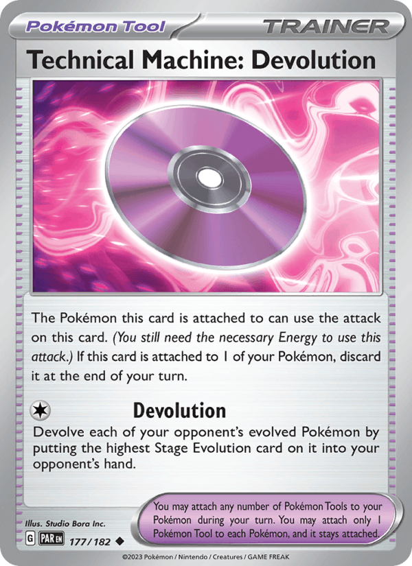 Technical Machine: Devolution 177/182 Uncommon Paradox Rift Pokemon NM