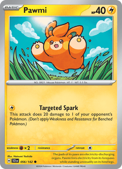 Pawmi 56/142 Common Stellar Crown Pokemon Near Mint