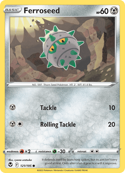 Ferroseed 121/195 Common Silver Tempest Pokemon Near Mint