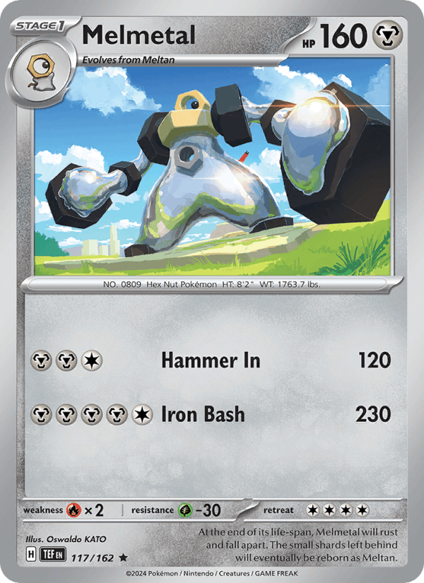 Melmetal 117/162 Rare Temporal Forces Pokemon Holo Near Mint