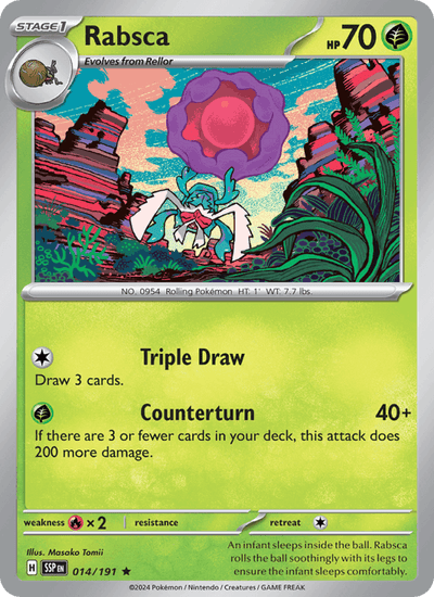Rabsca 014/191 Rare Surging Sparks Pokemon Holo Near Mint