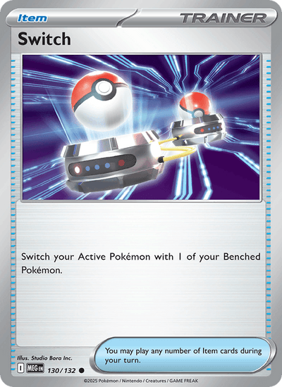 Switch 130/132 Common Mega Evolution Pokemon Near Mint