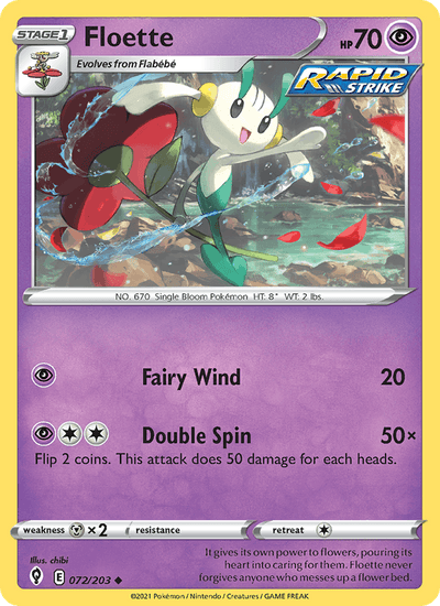 Floette 072/203 Uncommon Evolving Skies Pokemon Reverse Holo Near Mint