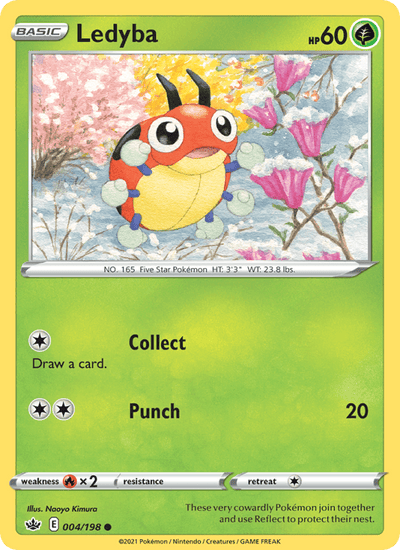 Ledyba 004/198 Common Chilling Reign Pokemon Reverse Holo Near Mint