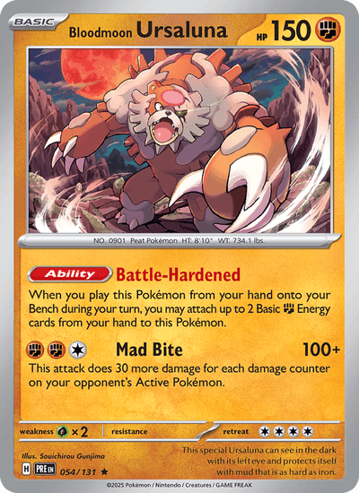 Bloodmoon Ursaluna 054/131 Holo Rare SV: Prismatic Evolutions Pokemon Holo NM