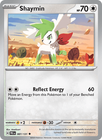 Shaymin 087/131 Uncommon Prismatic Evolutions Pokemon Near Mint