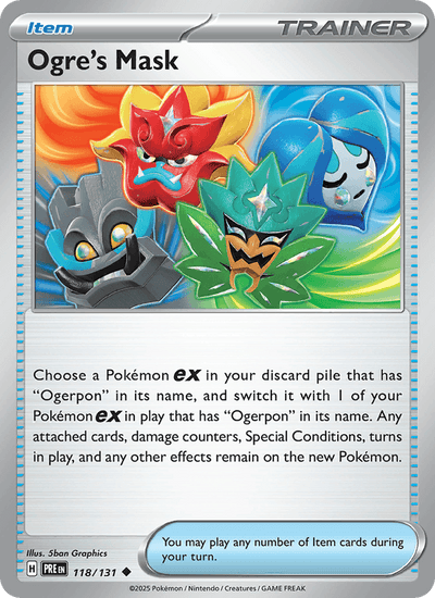 Ogre's Mask 118/131 Uncommon Prismatic Evolutions Pokemon Near Mint