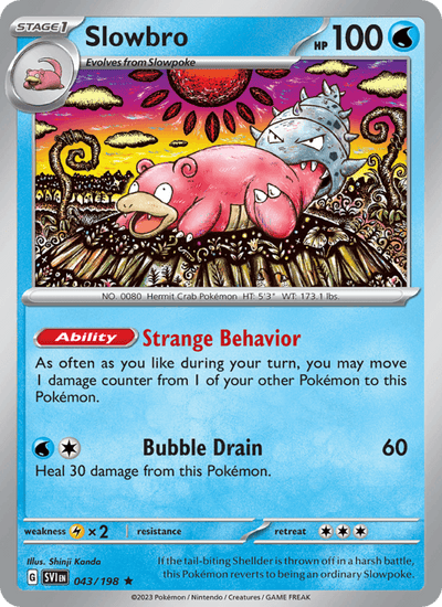 Slowbro 043/198 Rare Scarlet & Violet Pokemon Holo Near Mint