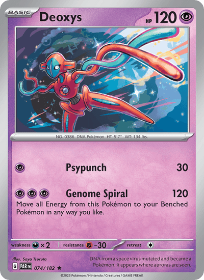 Deoxys 074/182 Rare Paradox Rift Pokemon Near Mint