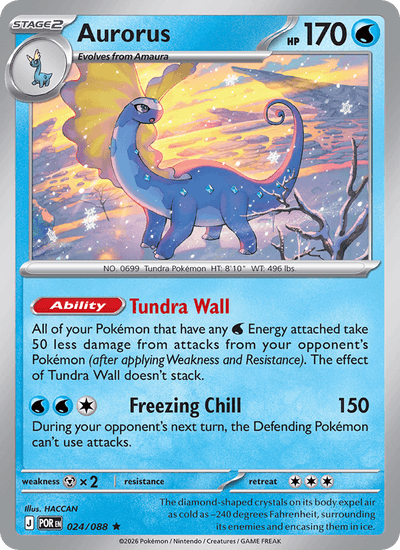 Aurorus 024/088 Rare Perfect Order Pokemon Holo Near Mint