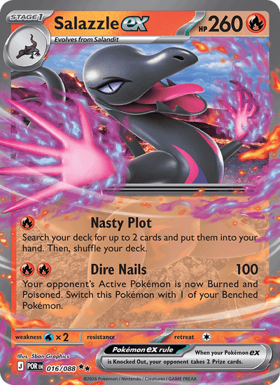 Salazzle ex 016/088 Double Rare Perfect Order Pokemon Holo Near Mint