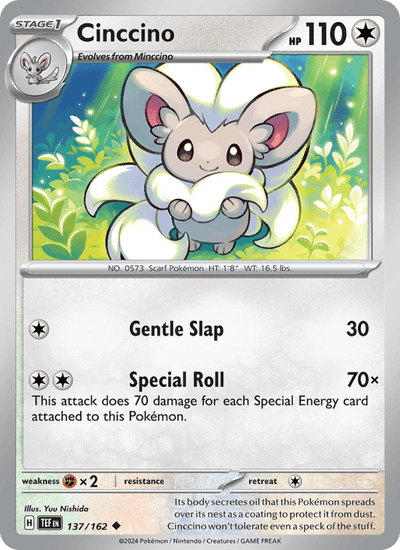 Cinccino 137/162 Uncommon Temporal Forces Pokemon Near Mint