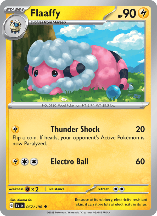 Flaaffy 067/198 Uncommon Scarlet & Violet Pokemon Near Mint