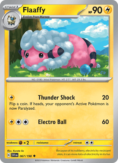Flaaffy 067/198 Uncommon Scarlet & Violet Pokemon Near Mint