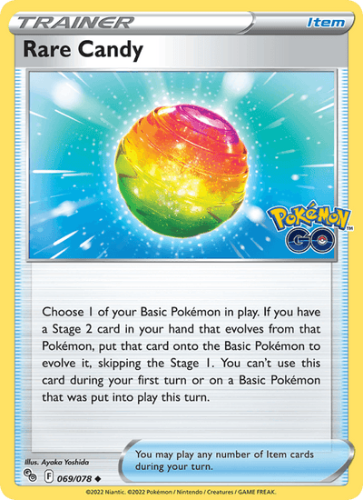 Rare Candy 069/078 Uncommon Pokemon GO Pokemon Near Mint