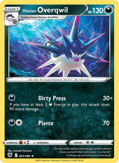 Hisuian Overqwil 091/189 Rare Astral Radiance Pokemon Near Mint
