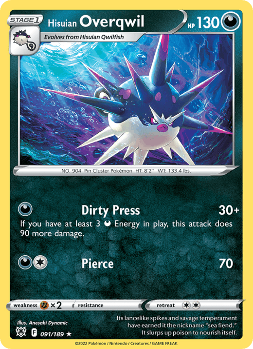 Hisuian Overqwil 091/189 Rare Astral Radiance Pokemon Near Mint