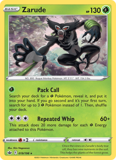 Zarude 019/198 Holo Rare Chilling Reign Pokemon Near Mint
