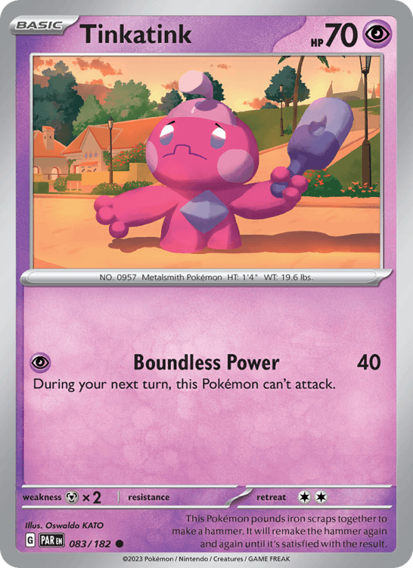 Tinkatink 083/182 Common Paradox Rift Pokemon Reverse Holo Near Mint