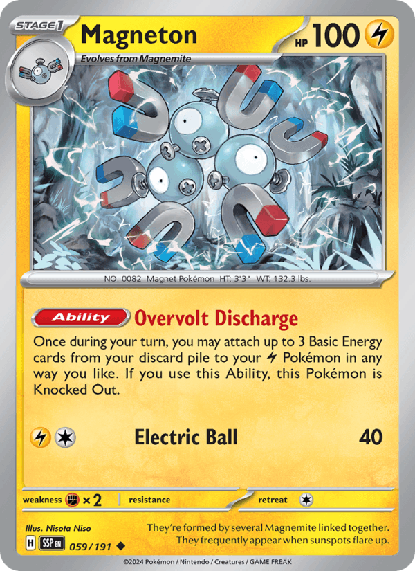 Magneton 059/191 Uncommon Surging Sparks Pokemon Reverse Holo Near Mint