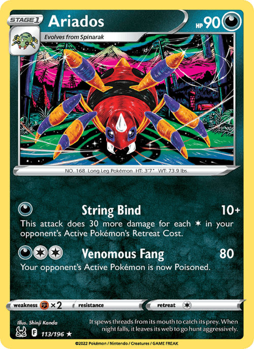 Ariados 113/196 Rare Lost Origin Pokemon Near Mint