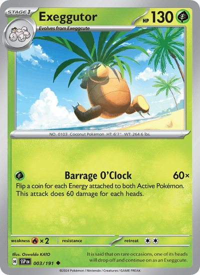 Exeggutor 003/191 Uncommon Surging Sparks Pokemon Reverse Holo Near Mint