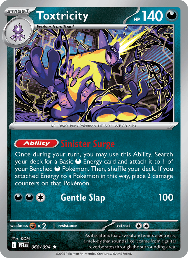 Toxtricity 068/094 Rare Phantasmal Flames Pokemon Holo Near Mint