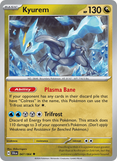 Kyurem 047/064 Uncommon Shrouded Fable Pokemon Near Mint