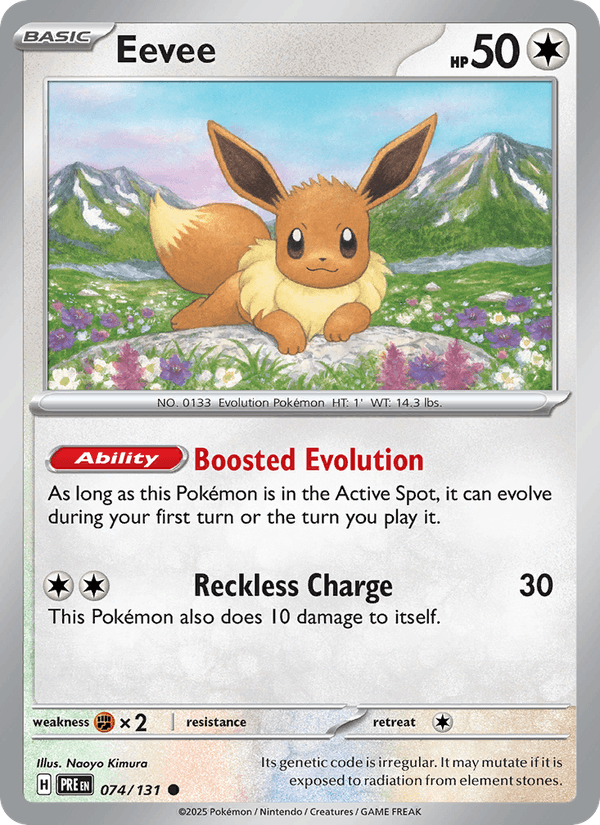 Eevee 074/131 Common SV: Prismatic Evolutions Pokemon Near Mint
