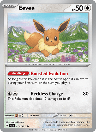 Eevee 074/131 Common SV: Prismatic Evolutions Pokemon Near Mint