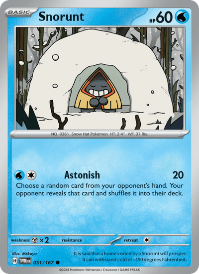 Snorunt 051/167 Common Twilight Masquerade Pokemon Reverse Holo Near Mint