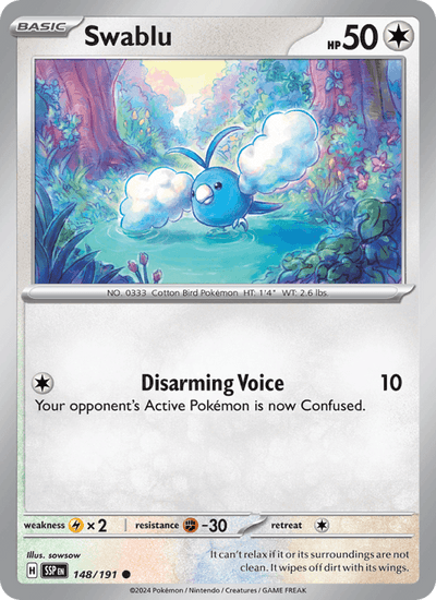 Swablu 148/191 Common Surging Sparks Pokemon Near Mint