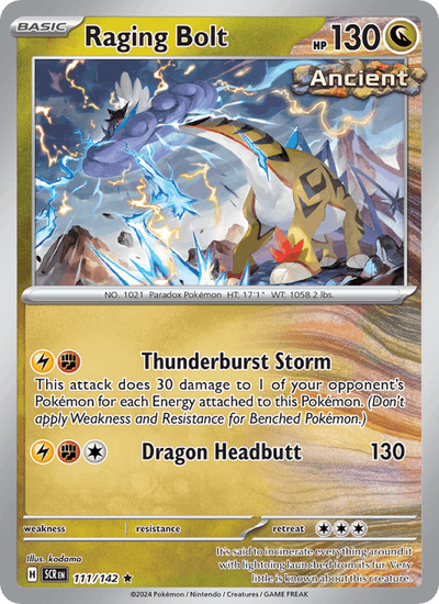 Raging Bolt 111/142 Rare Stellar Crown Pokemon Holo Near Mint