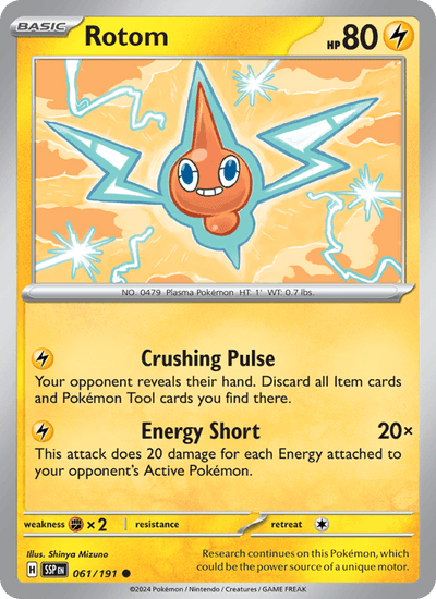 Rotom 061/191 Common Surging Sparks Pokemon Near Mint